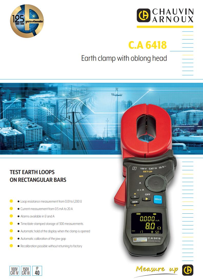 法國C.A6418接地回路電阻鉗表CA6418鉗型接地電阻測試儀