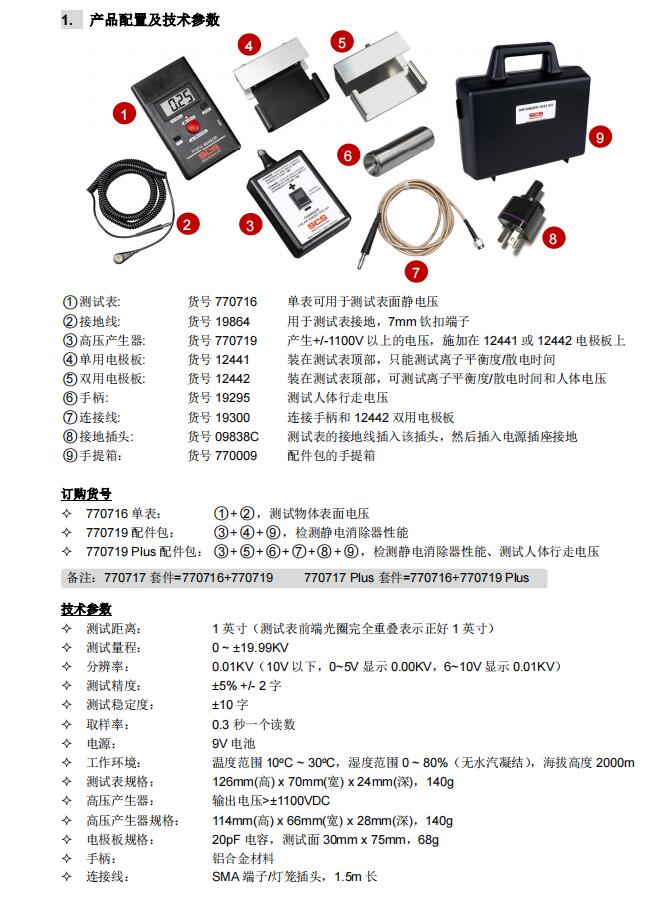 SCS 770716靜電場(chǎng)測(cè)試儀