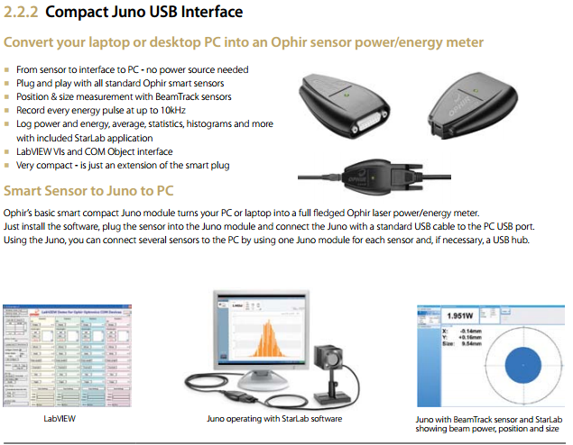 Juno數(shù)據(jù)連接器 Ophir PC接口