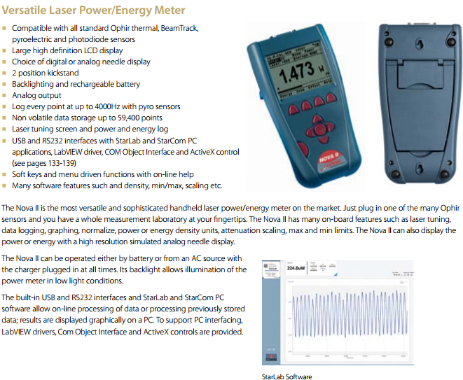 Nova II手持式激光功率計