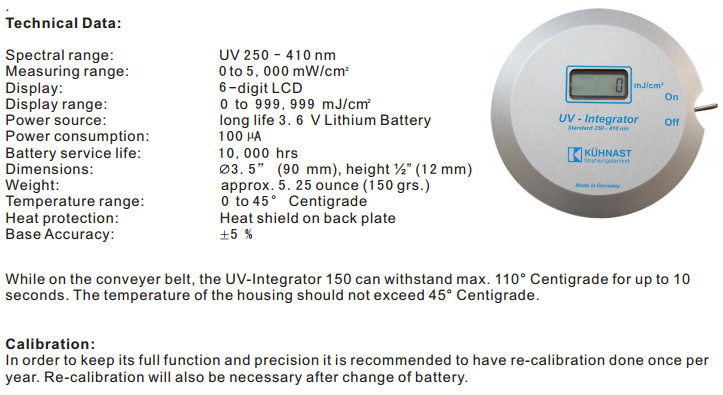 KUHNAST UV-150 UV能量計(jì)
