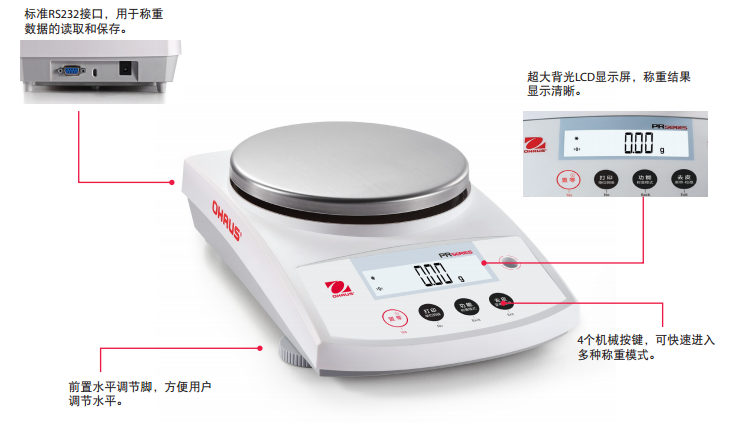 奧豪斯ohaus PR1602ZH/E 精密天平 電子秤